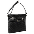 Parinda 11275 CLARICE (Black) Quilted Multi Belt Adorned Vertical Crossbody